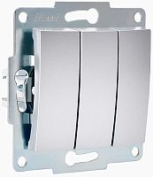 Выключатель без рамки Lezard Karina 3-кл. матовое серебро картинка